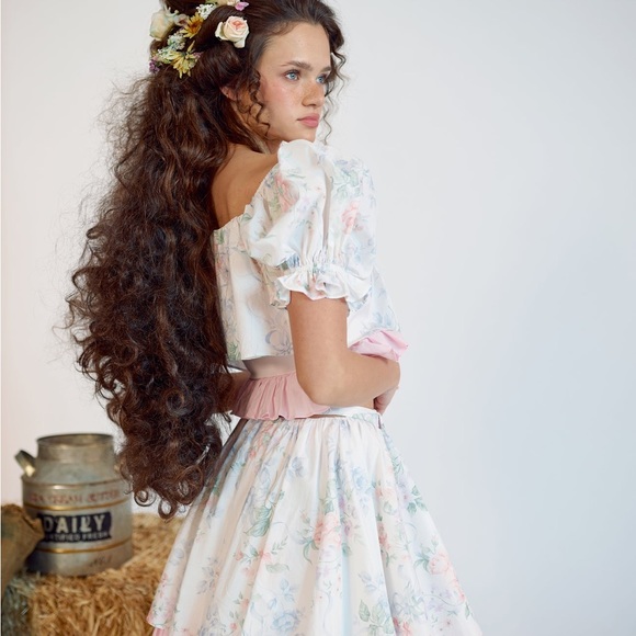 BNWT Authentic Selkie cotton wrap-style “Mrs Darcy Picnic Skirt” - Picture 2 of 4